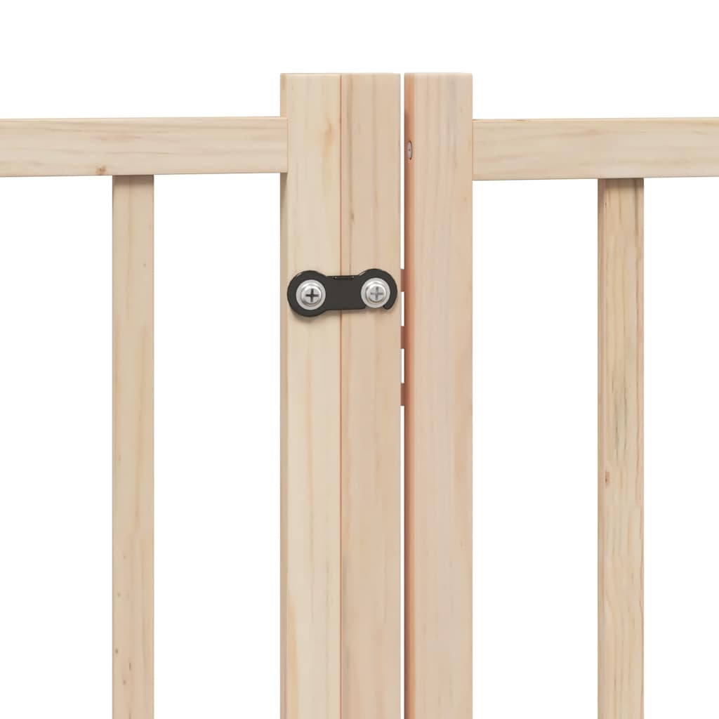 hundelåge m. dør 6 paneler 300 cm foldbar massivt gran
