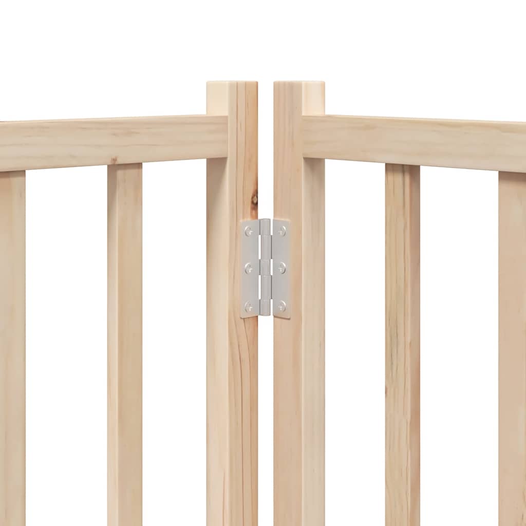 hundelåge m. dør 6 paneler 300 cm foldbar massivt gran