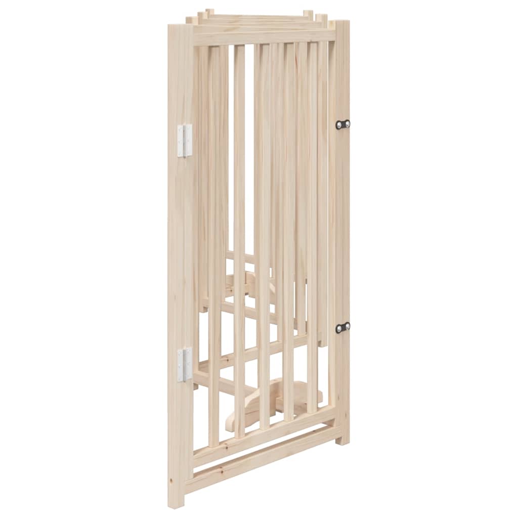 hundegitter med dør, foldbar, 6 paneler, 300 cm massivt træ, gran