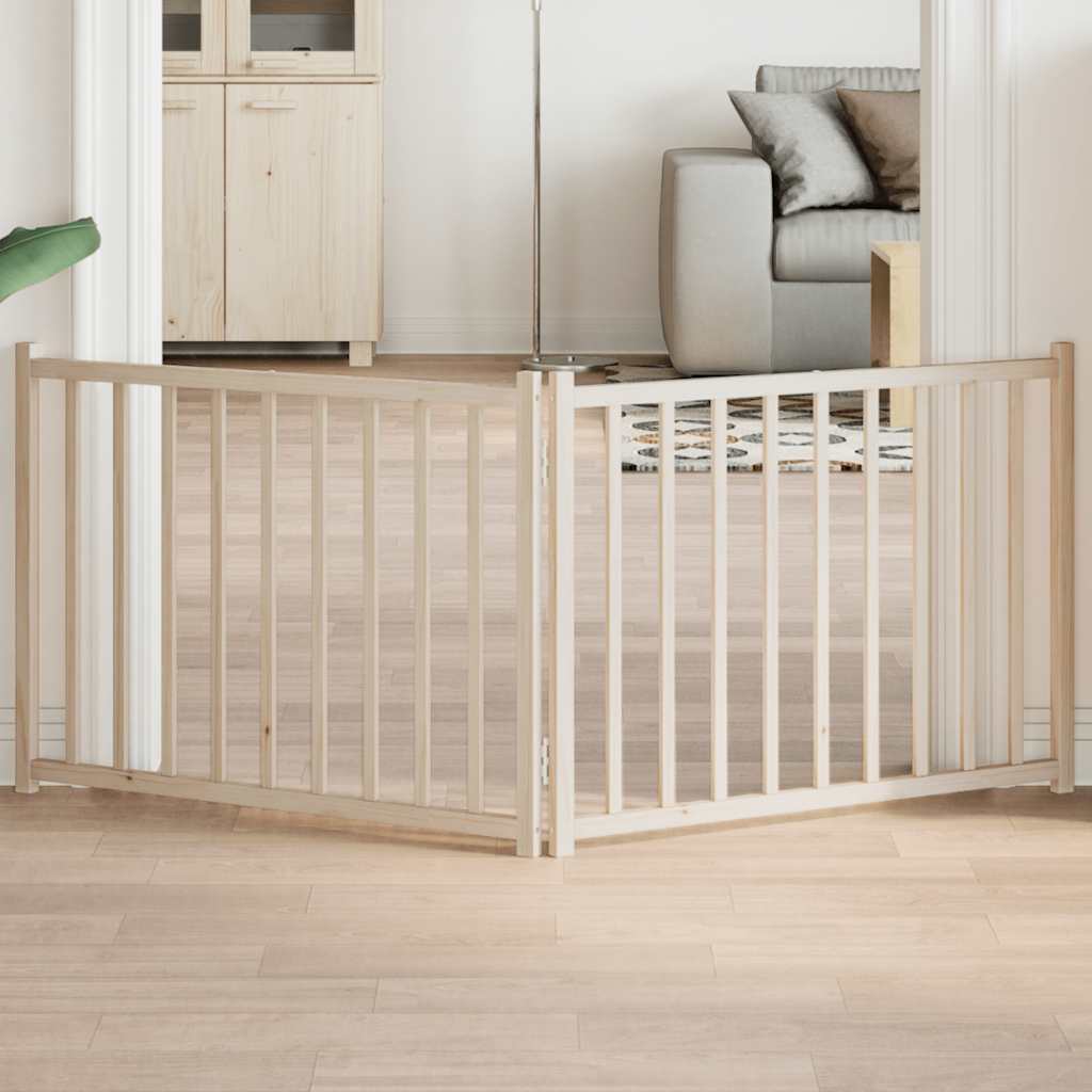 hundelåge 2 paneler 150 cm foldbar massivt gran