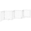 hundelåge m. dør 6 paneler 300 cm foldbar massivt gran hvid