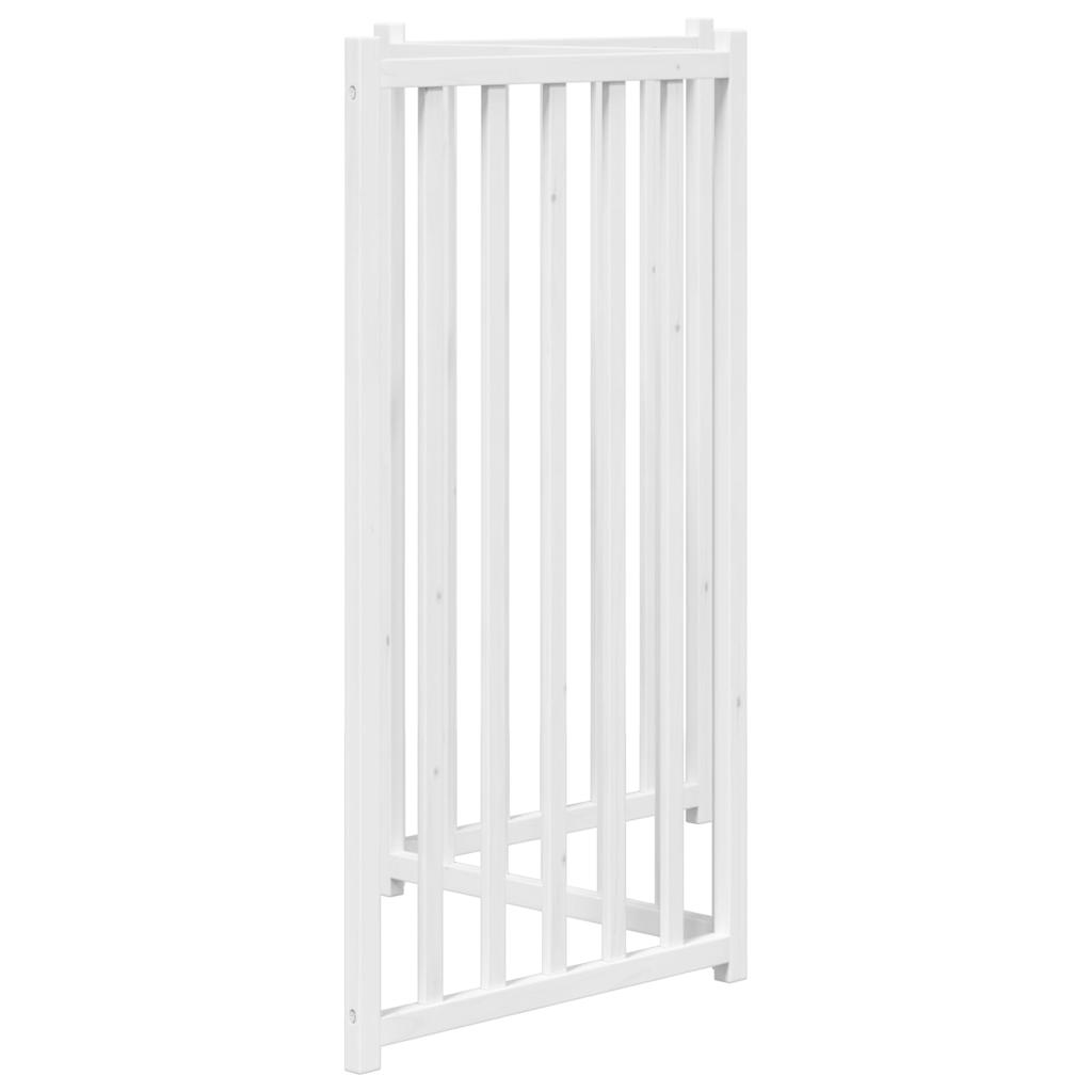 hundelåge 3 paneler 150 cm foldbar massivt gran hvid