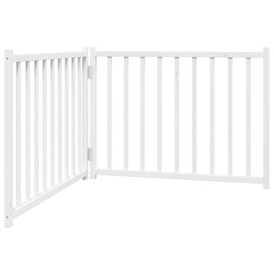 hundelåge 2 paneler 150 cm foldbar massivt gran hvid