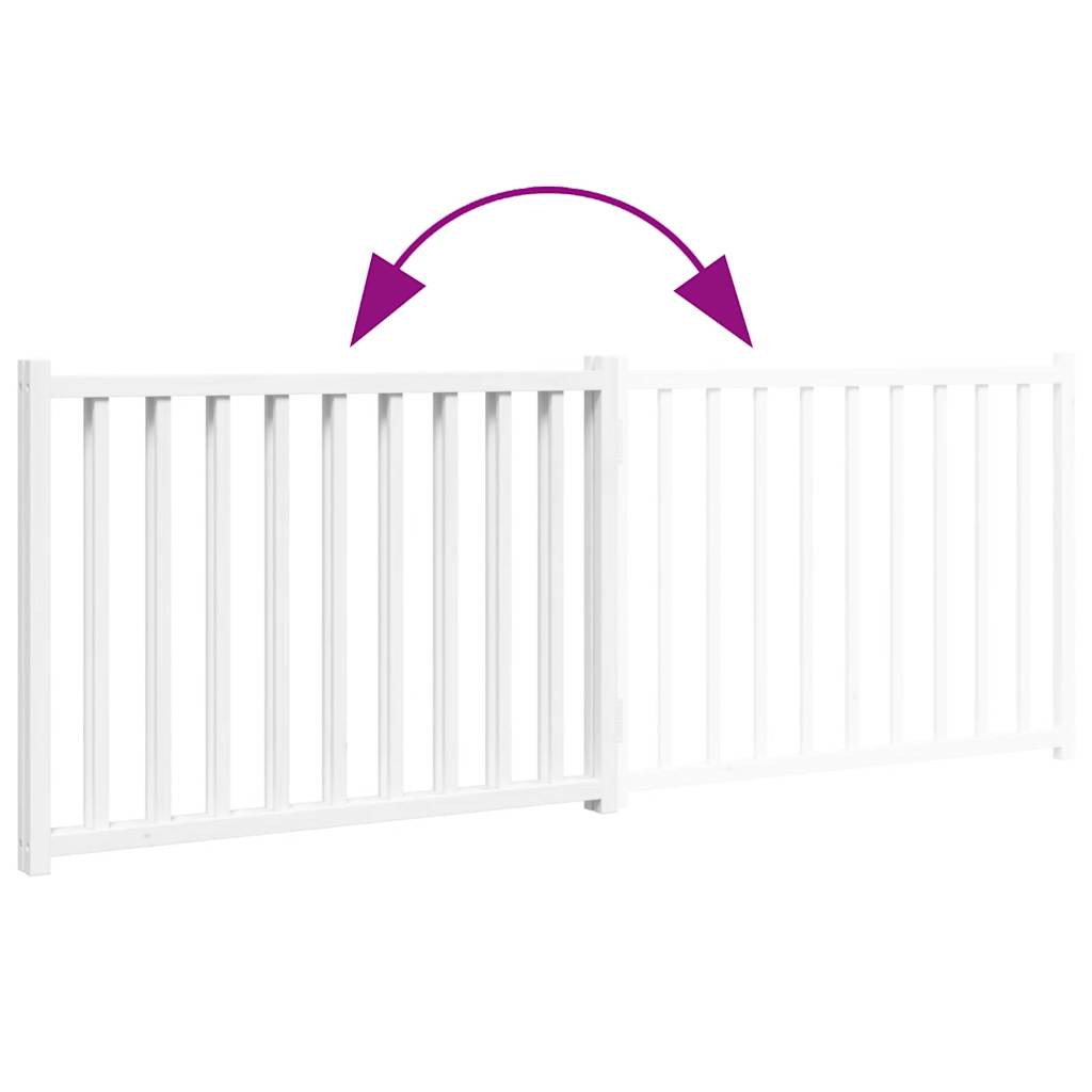 hundelåge 2 paneler 150 cm foldbar massivt gran hvid