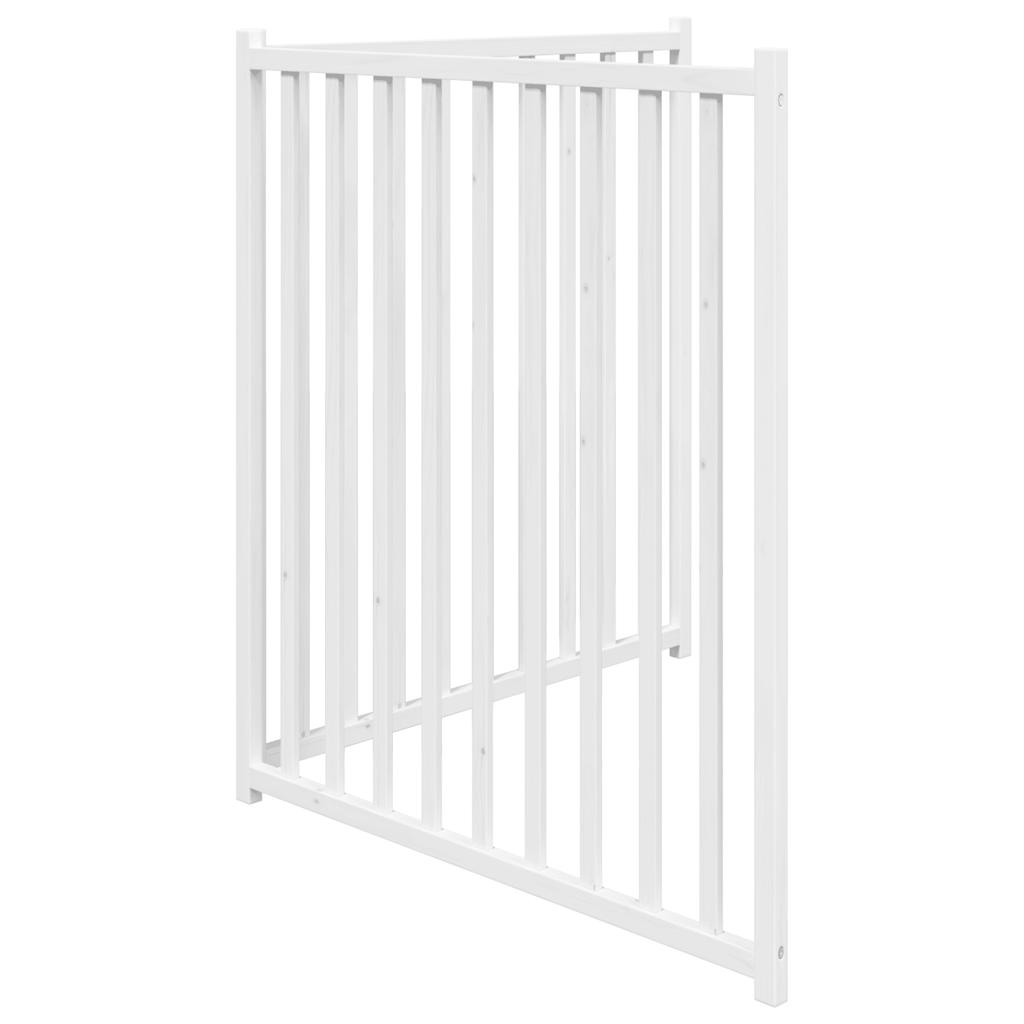 hundelåge 2 paneler 150 cm foldbar massivt gran hvid