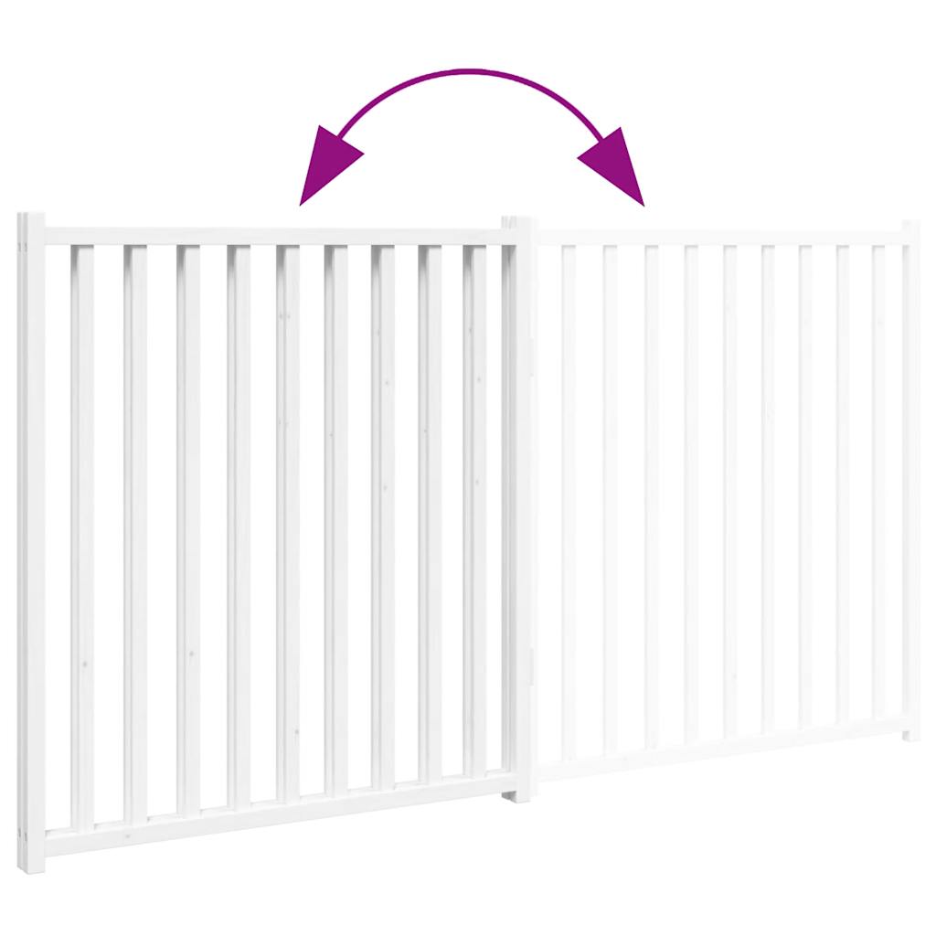 hundelåge 2 paneler 150 cm foldbar massivt gran hvid