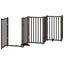 hundelåge m. dør 6 paneler 300 cm foldbar massivt gran sort