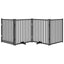 hundelåge m. dør 4 paneler 320 cm foldbar massivt gran sort