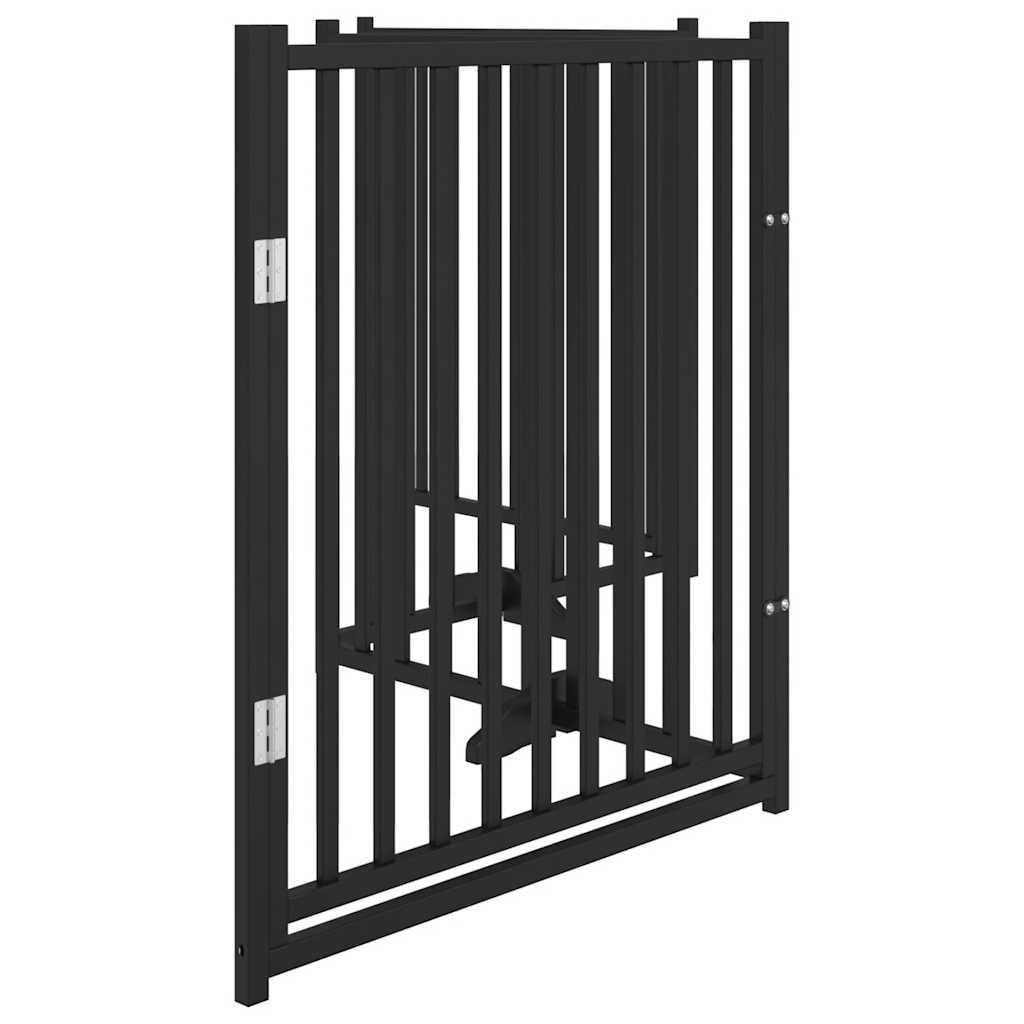 hundelåge m. dør 4 paneler 320 cm foldbar massivt gran sort
