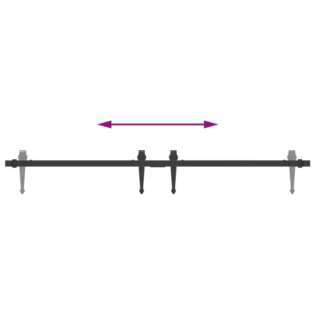 mini-skydelågesæt 122 cm kulstofstål sort