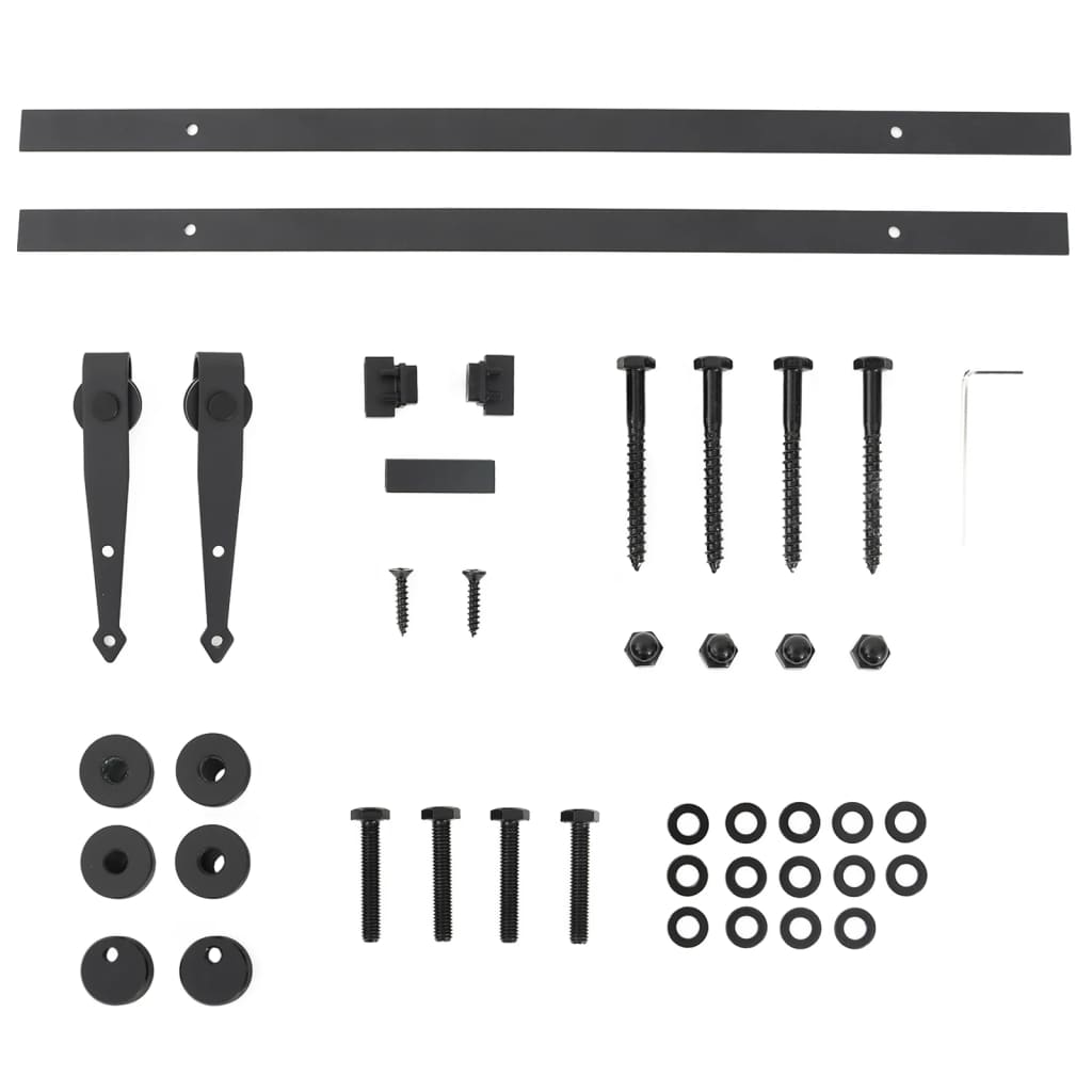 mini-skydelågesæt 122 cm kulstofstål sort