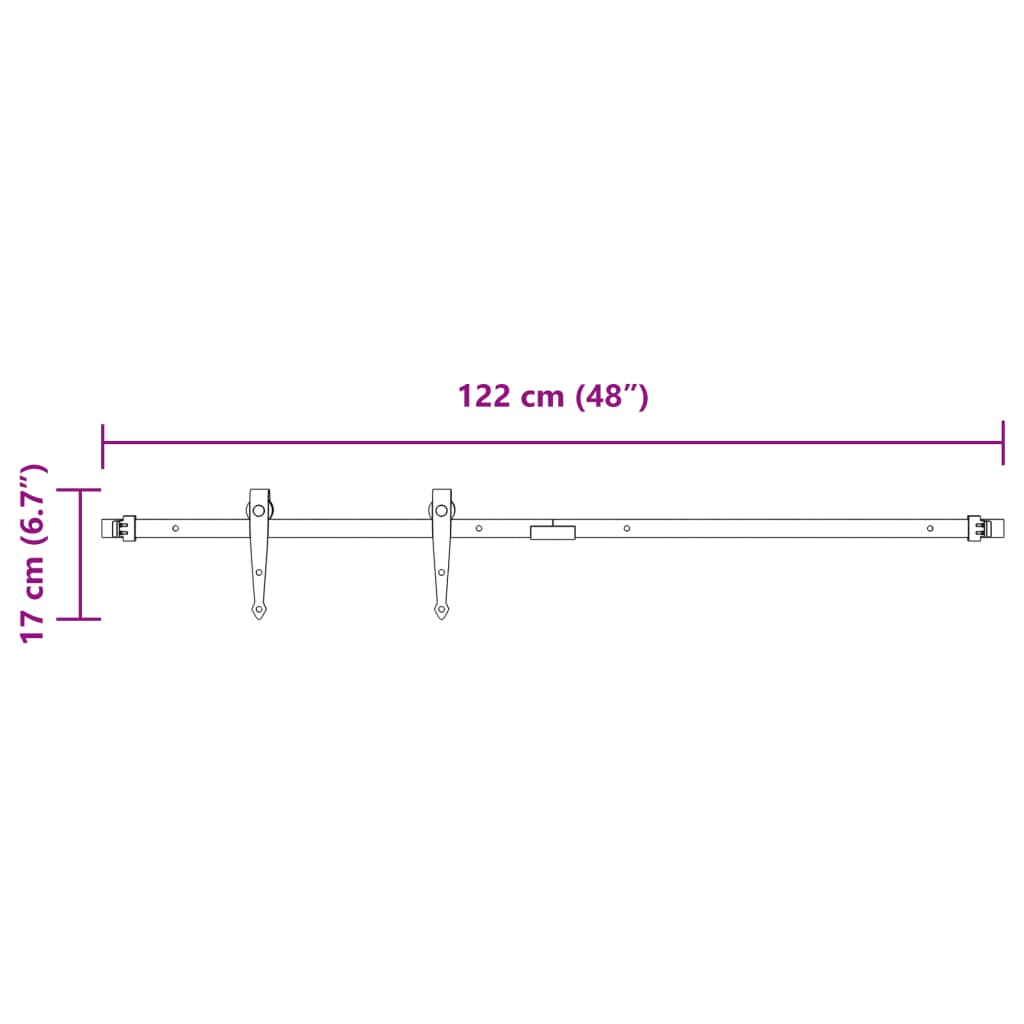 mini-skydelågesæt 122 cm kulstofstål sort