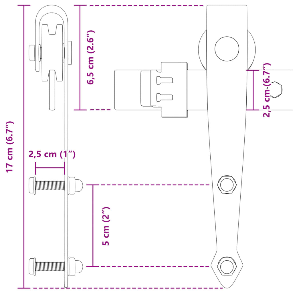 mini-skydelågesæt 122 cm kulstofstål sort