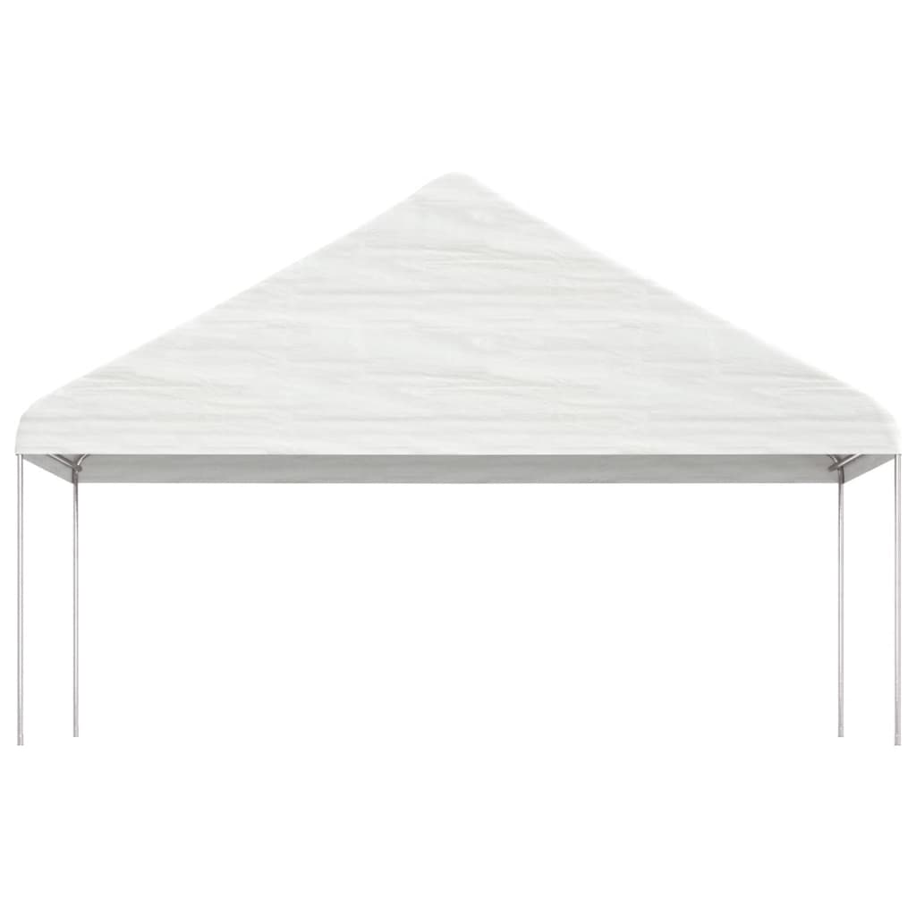 pavillon med tag 5,88x2,23x3,75 m polyethylen hvid