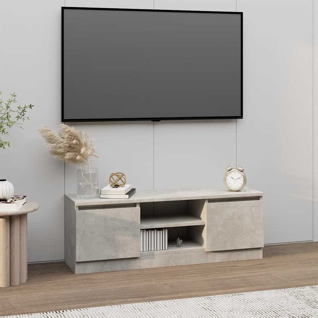 tv-bord med låge 102x30x36 cm betongrå