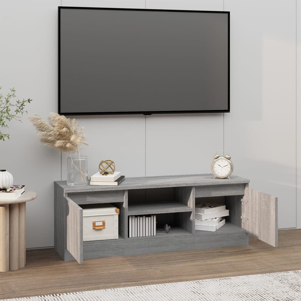 tv-bord med låge 102x30x36 cm grå sonoma-eg