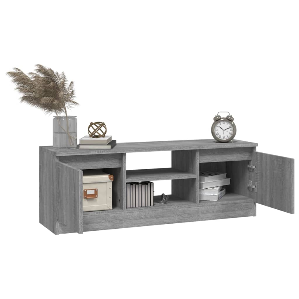 tv-bord med låge 102x30x36 cm grå sonoma-eg
