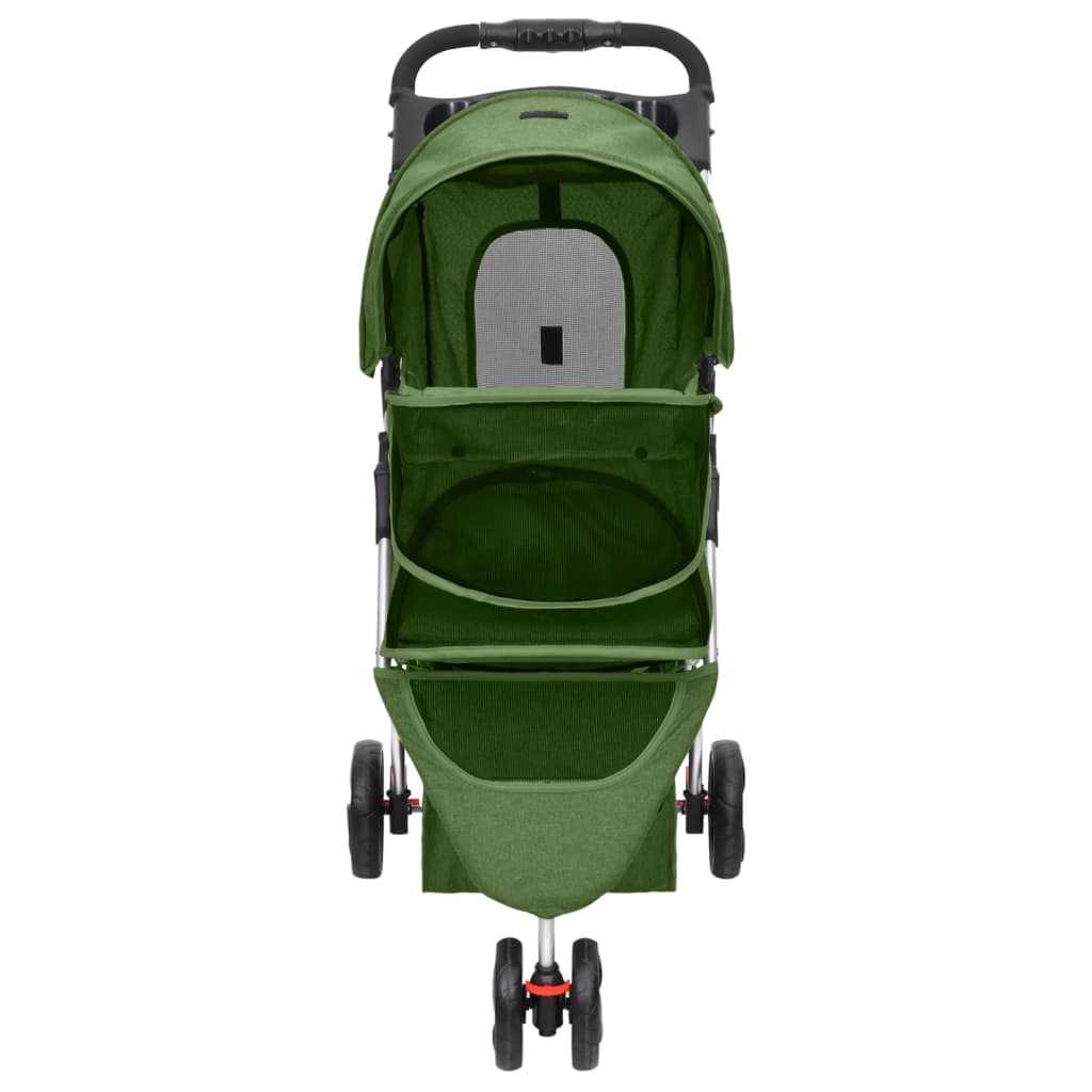 foldbar hundeklapvogn 80x46x98 cm oxfordstof grøn