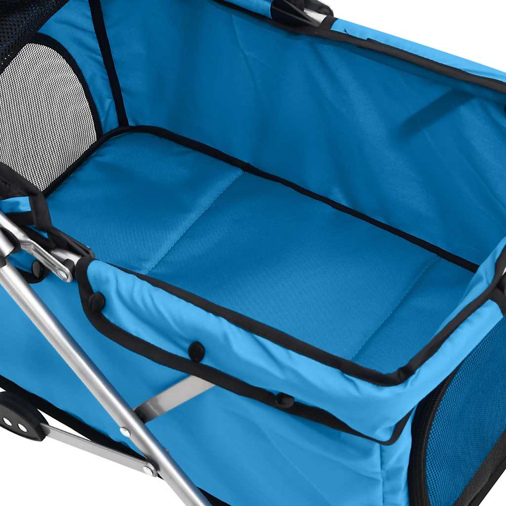 foldbar hundeklapvogn 76x50x100 cm oxfordstof blå