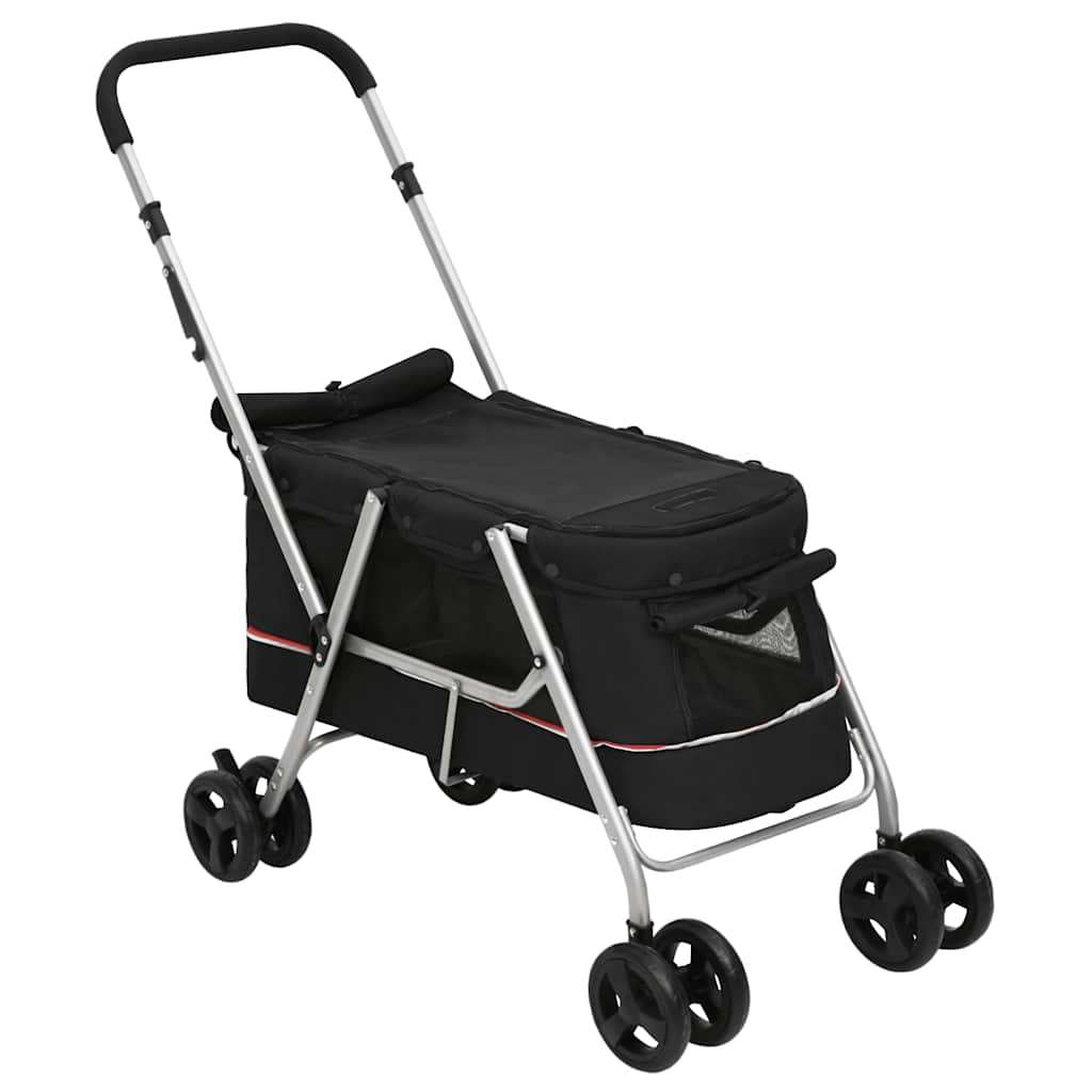 foldbar hundeklapvogn 100x49x96 cm linned sort