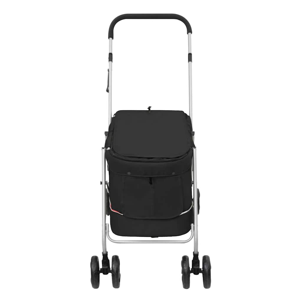 foldbar hundeklapvogn 100x49x96 cm linned sort