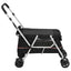 foldbar hundeklapvogn 100x49x96 cm linned sort