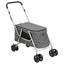 foldbar hundeklapvogn 100x49x96 cm linned grå