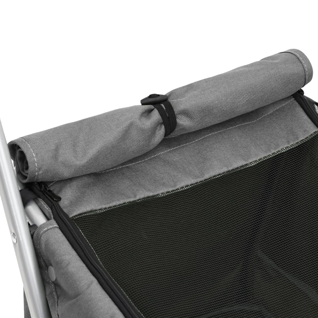 foldbar hundeklapvogn 100x49x96 cm linned grå