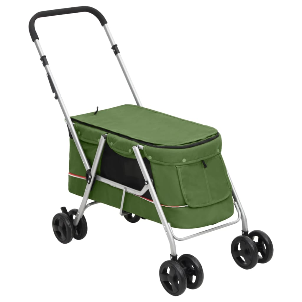 foldbar hundeklapvogn 100x49x96 cm linned grøn