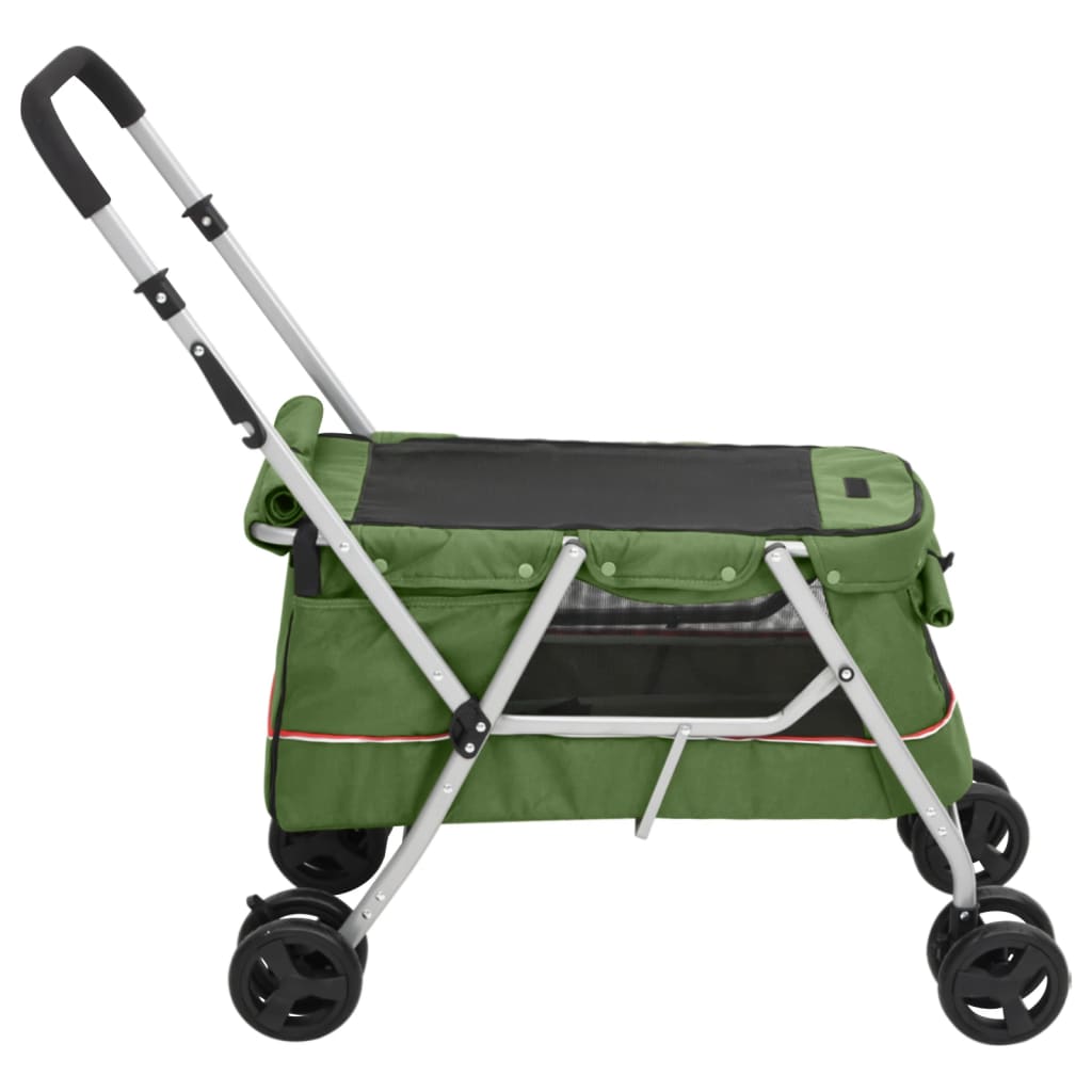 foldbar hundeklapvogn 100x49x96 cm linned grøn