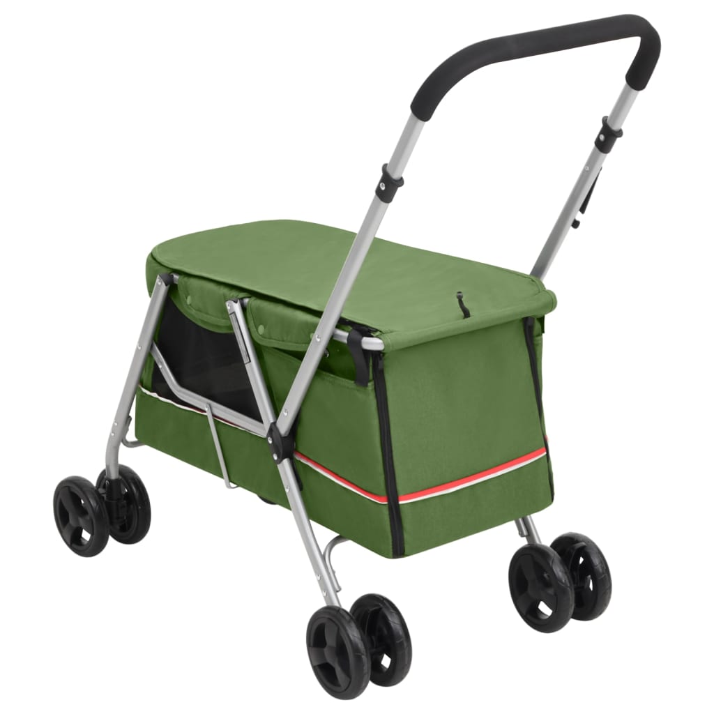 foldbar hundeklapvogn 100x49x96 cm linned grøn