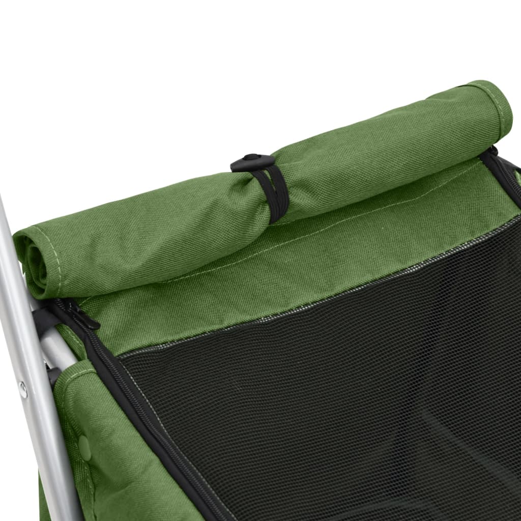 foldbar hundeklapvogn 100x49x96 cm linned grøn