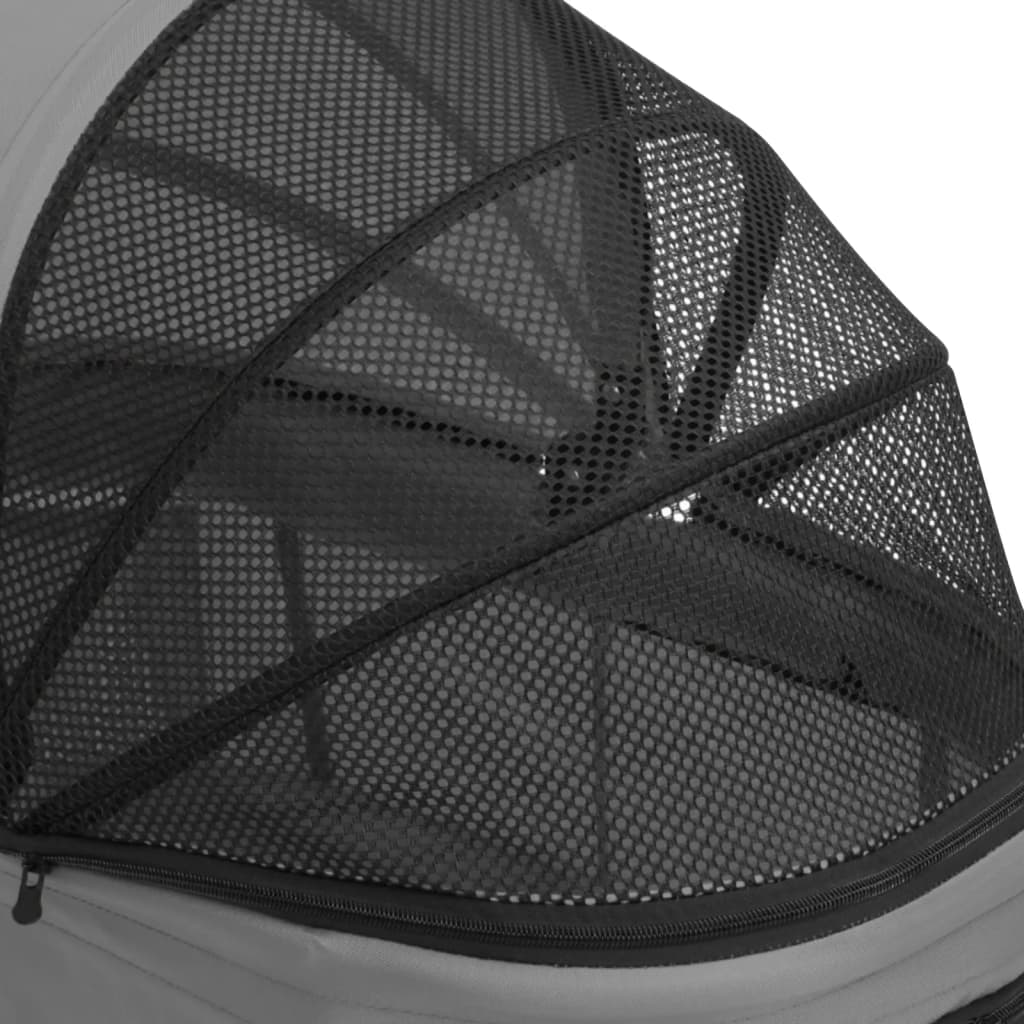 dobbelt hundeklapvogn foldbar 83x48x97 cm oxfordstof grå