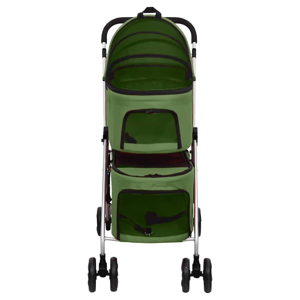 dobbelt hundeklapvogn foldbar 83x48x97 cm oxfordstof grøn