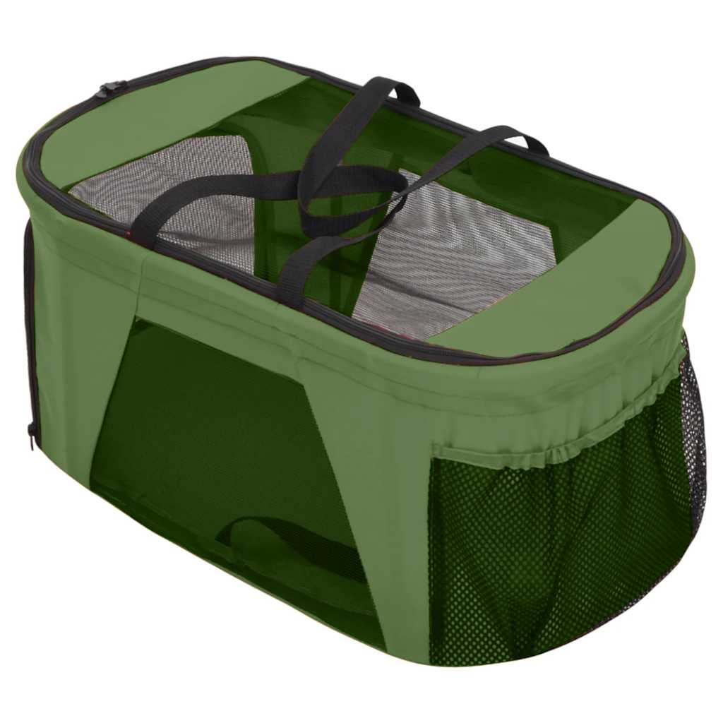 dobbelt hundeklapvogn foldbar 83x48x97 cm oxfordstof grøn