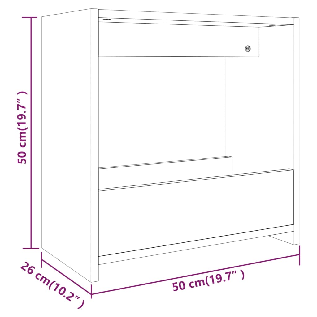 sidebord 50x26x50 cm konstrueret træ grå sonoma-eg