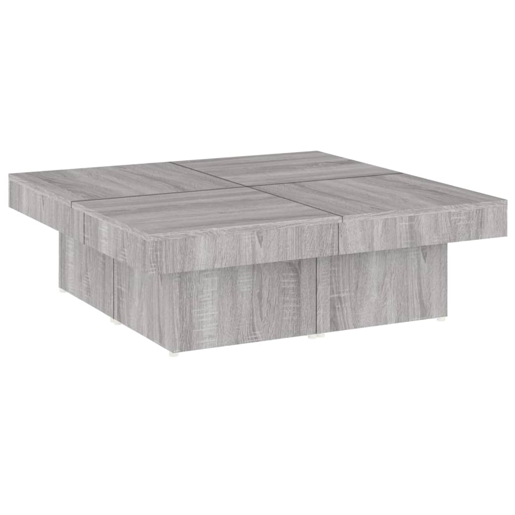 sofabord 90x90x28 cm konstrueret træ grå sonoma-eg