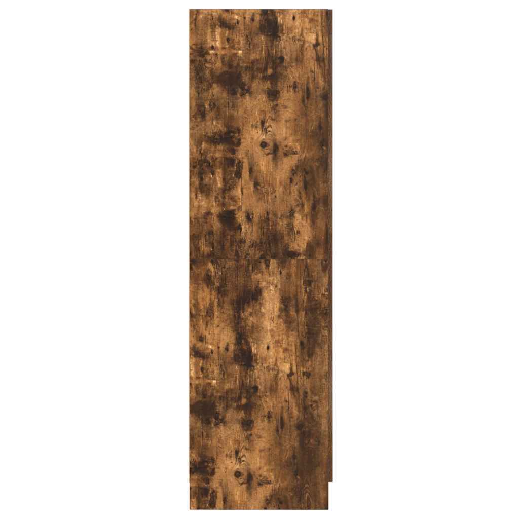 klædeskab 82,5x51,5x180 cm konstrueret træ røget egetræsfarve