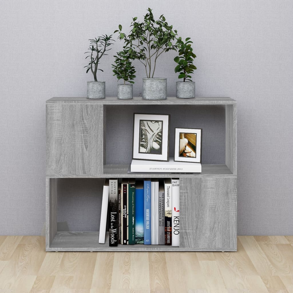 bogreol/rumdeler 80x24x63 cm grå sonoma-eg