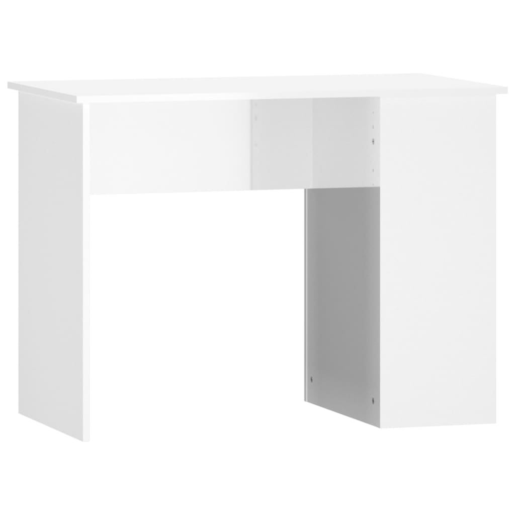 skrivebord 100x55x75 cm konstrueret træ hvid højglans