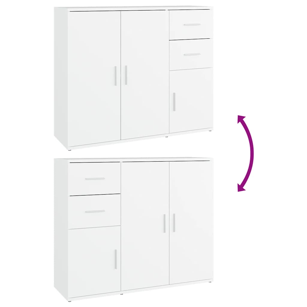 skænk 91x29,5x75 cm konstrueret træ hvid