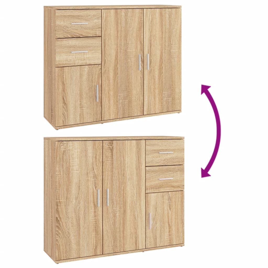 skænk Sonoma eg 91x29,5x75 cm konstrueret træ
