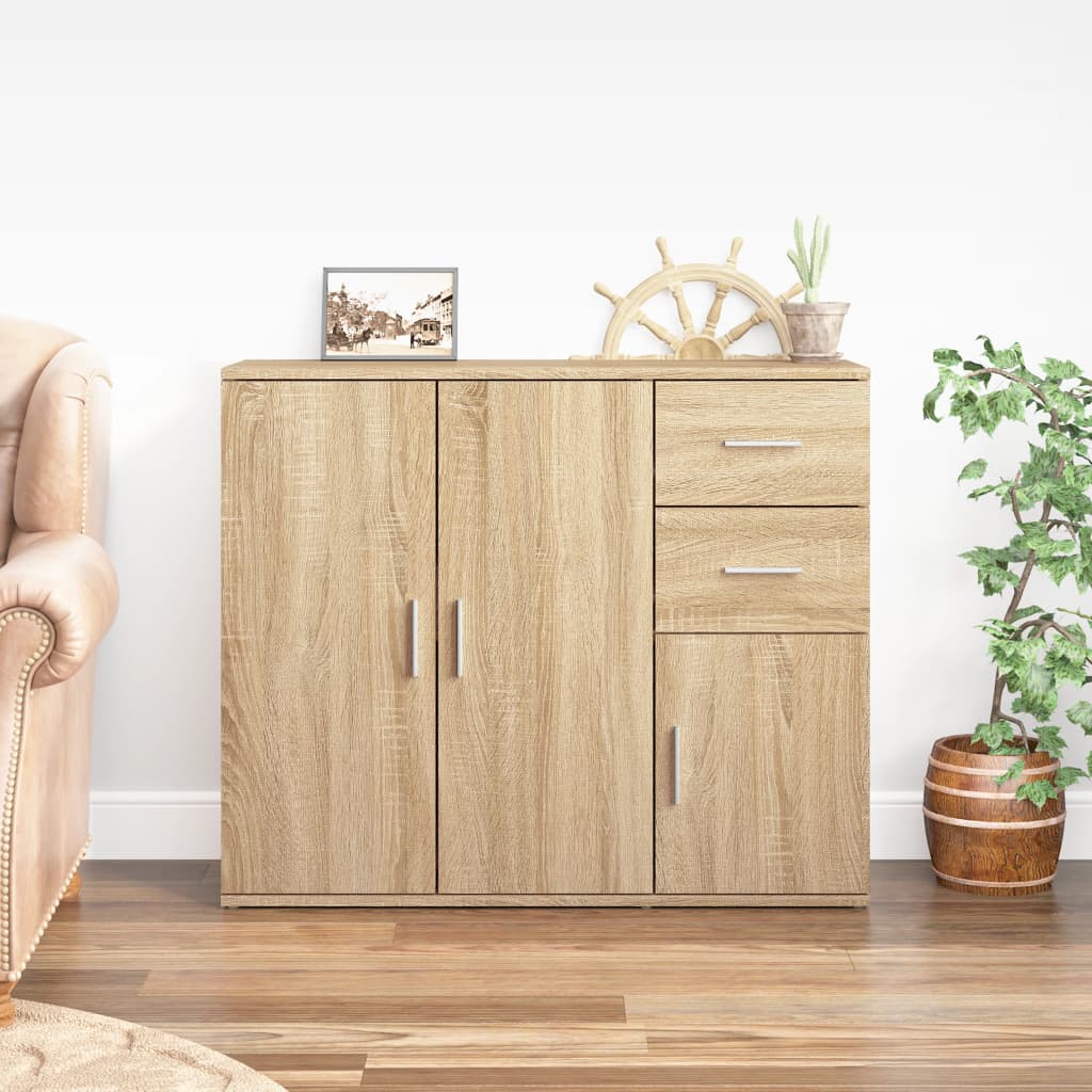 skænk Sonoma eg 91x29,5x75 cm konstrueret træ