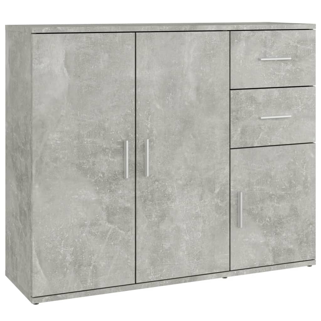 skænk 91x29,5x75 cm konstrueret træ betongrå