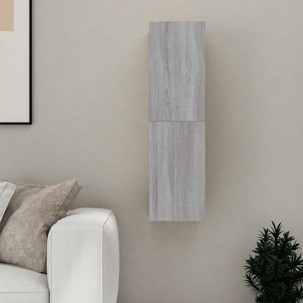 væghængt tv-skab 30,5x30x110 cm grå sonoma-eg