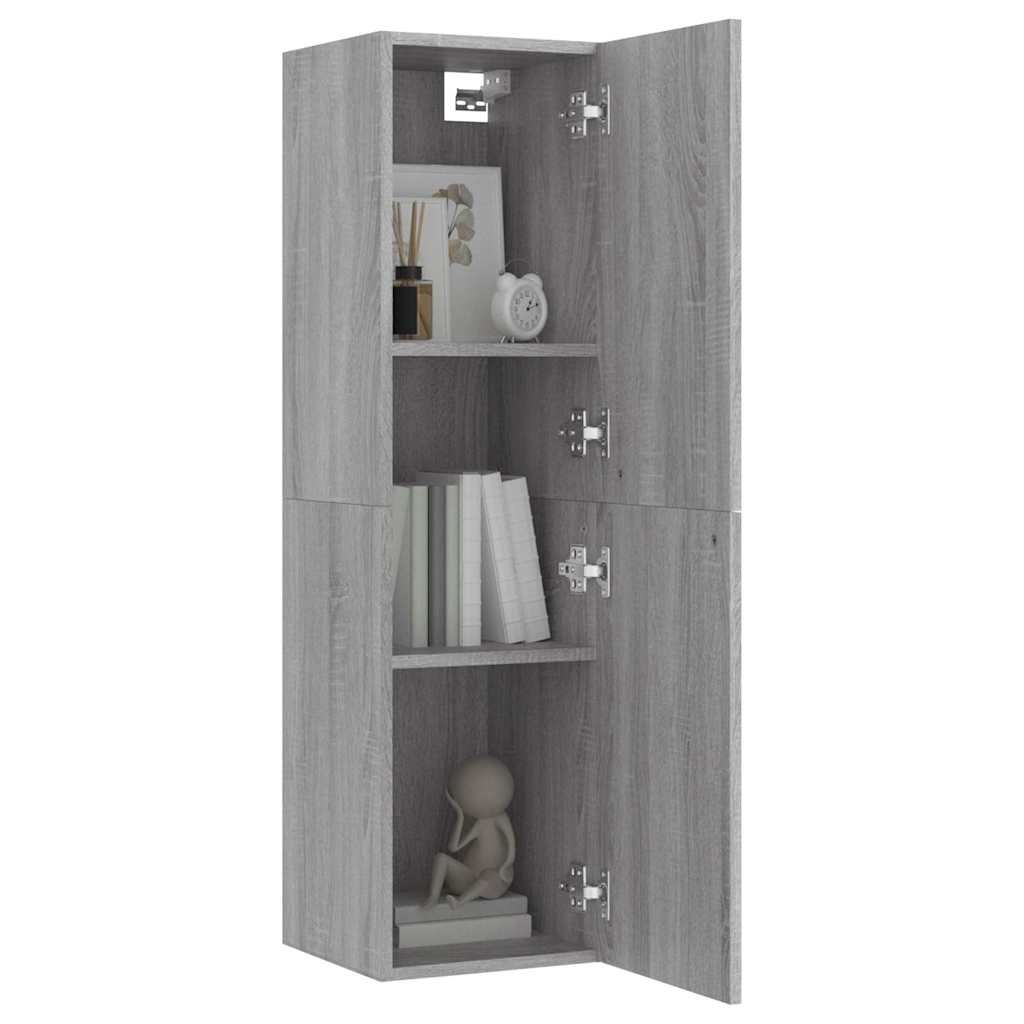 væghængt tv-skab 30,5x30x110 cm grå sonoma-eg