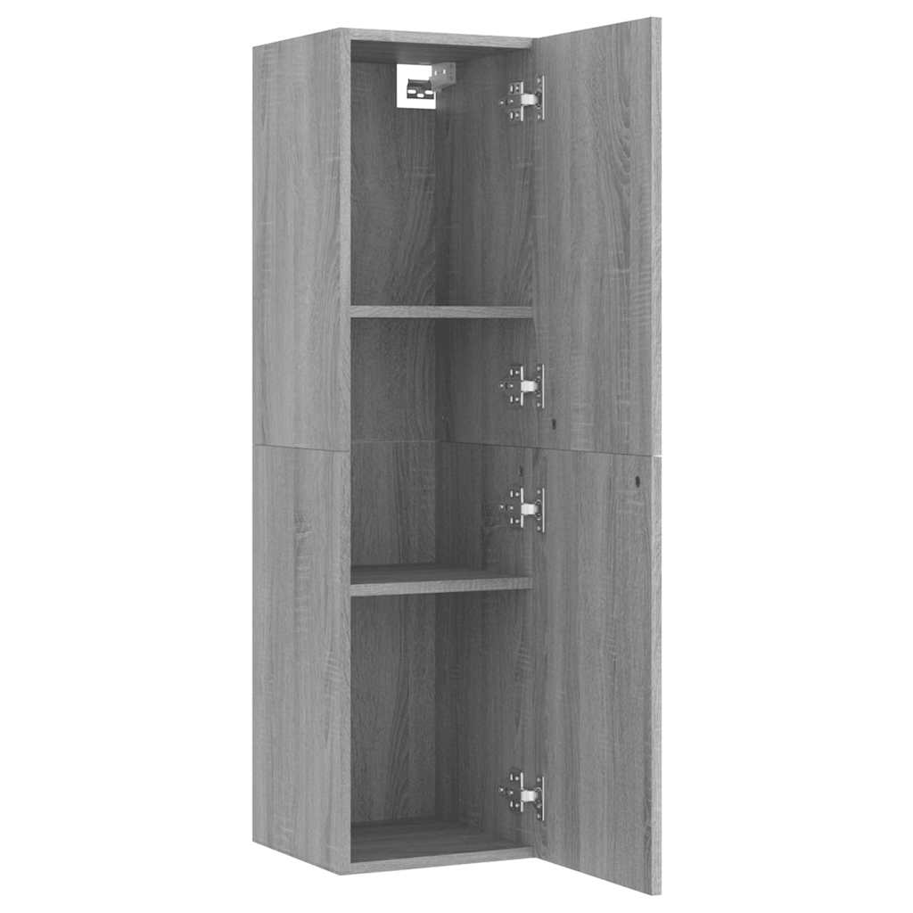 væghængt tv-skab 30,5x30x110 cm grå sonoma-eg