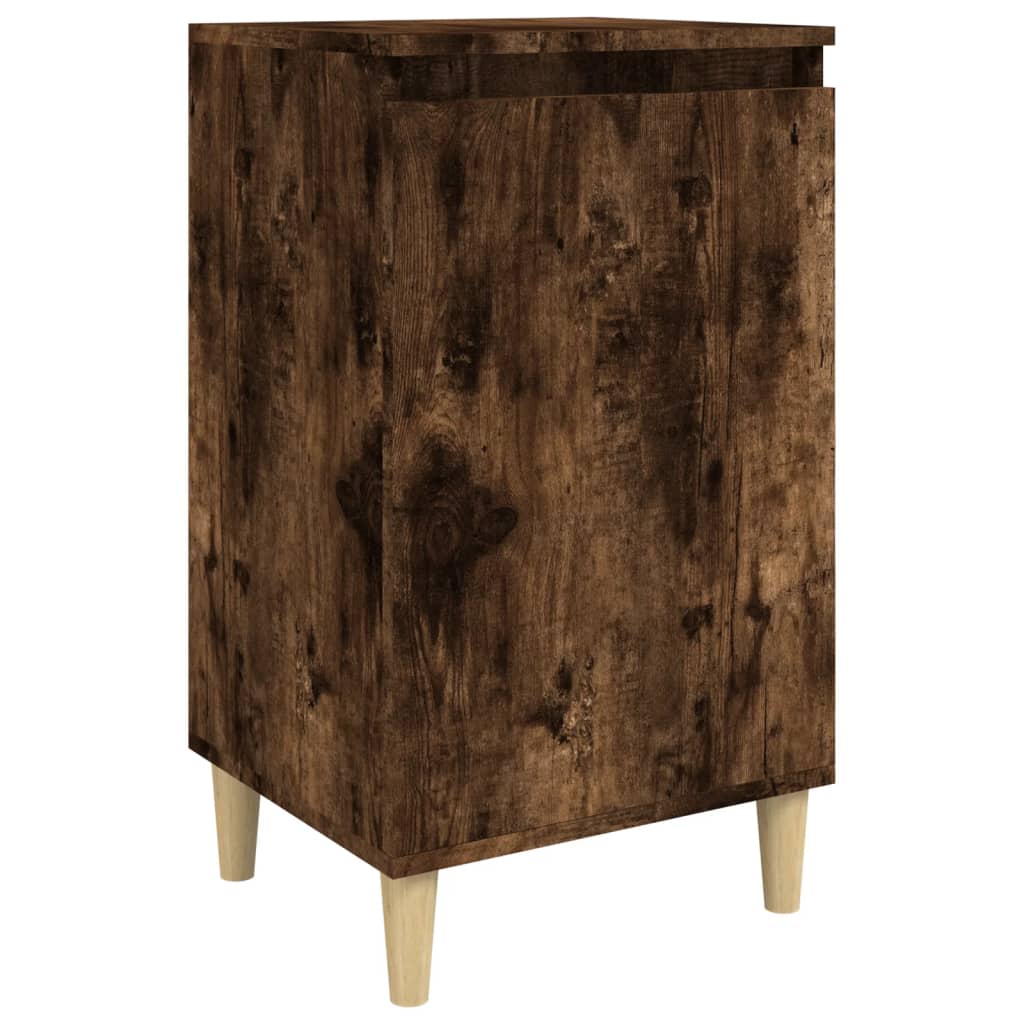 sengebord 40x35x70 cm konstrueret træ røget egetræsfarve