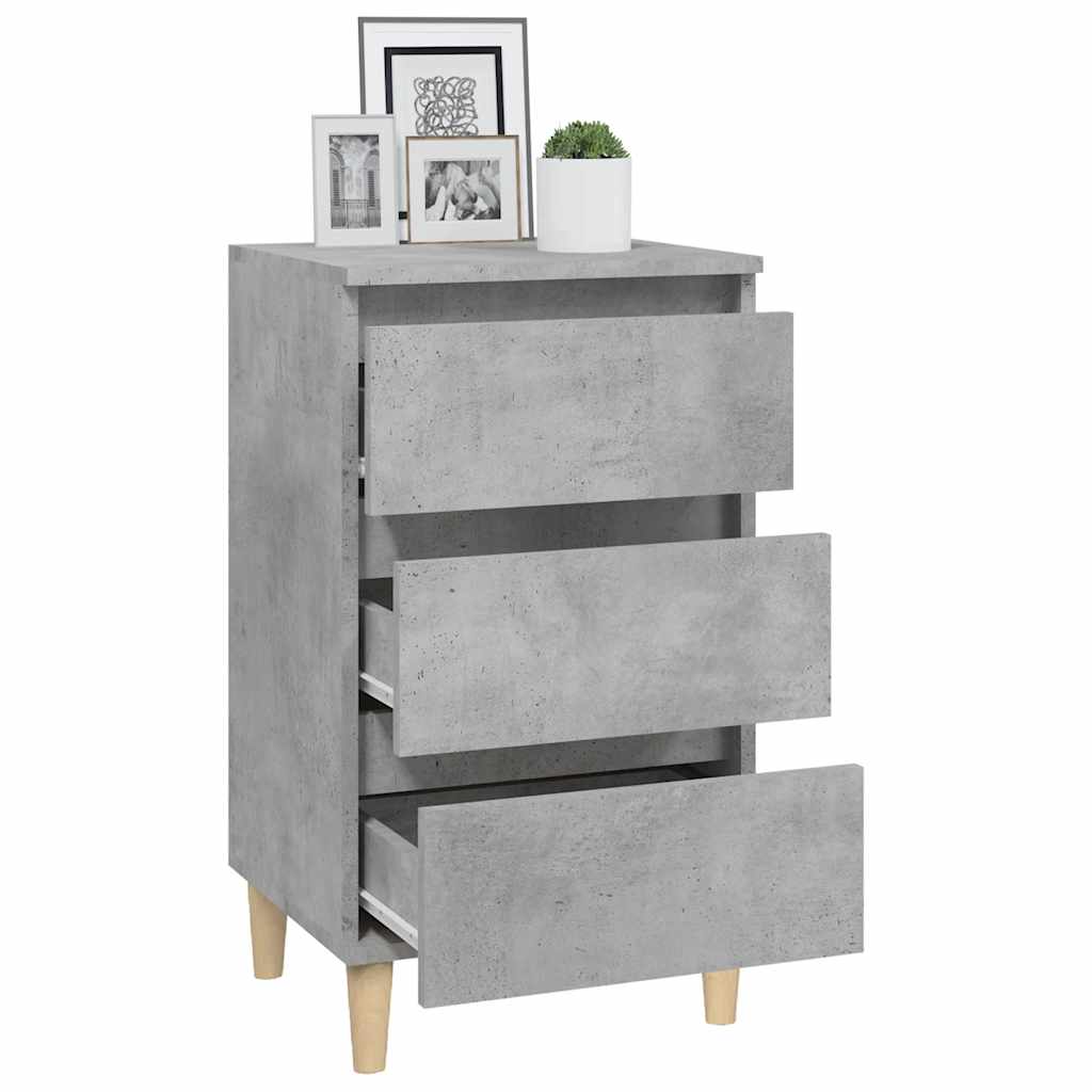 sengebord 40x35x70 cm konstrueret træ betongrå