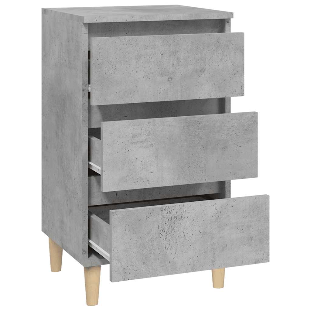 sengebord 40x35x70 cm konstrueret træ betongrå